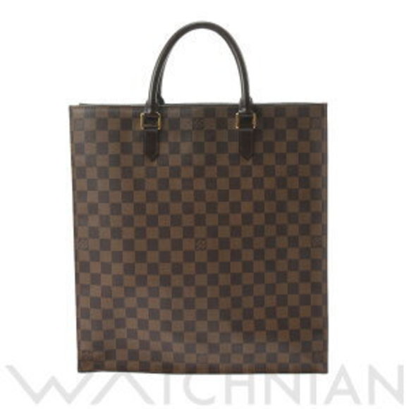 Louis Vuitton Plat Sac Tote Damier Canvas Brown Bag - Picture 1 of 9